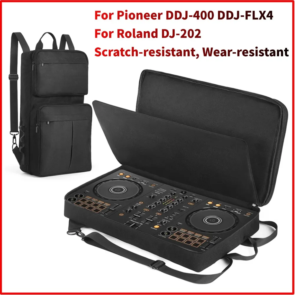 

DJ Backpack for Pioneer DDJ-400 DDJ-FLX4 for Roland DJ-202 DJ Mixer Carrying Case DJ Controller Case Shockproof Shoulder Bag