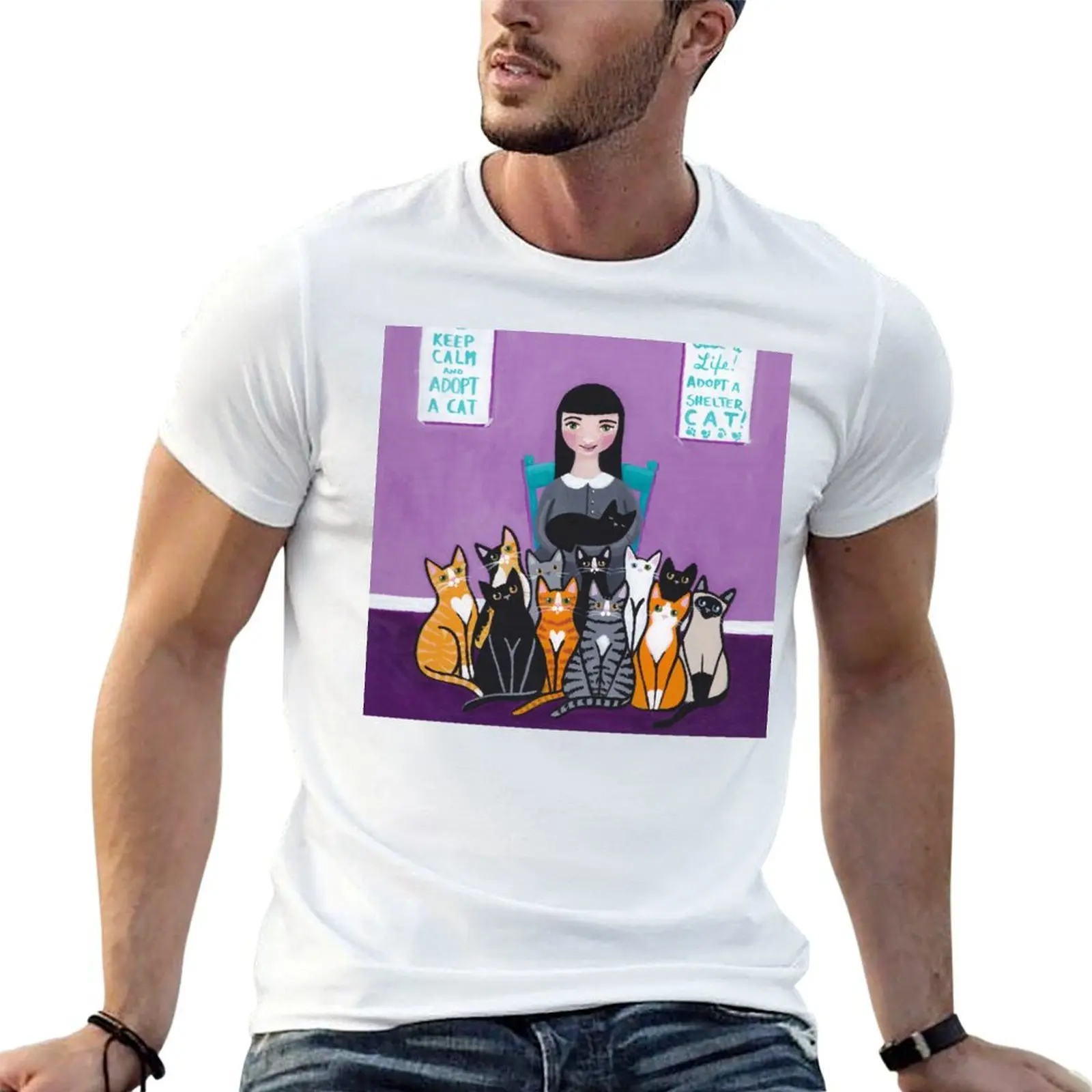 

Adopt a Shelter Cat T-Shirt man t shirts for men casual essential t shirt T-Shirt