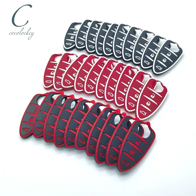 

Cocolockey 10pcs/lots Silicone Car Key Pad for Alfa Romeo 156/159 /mito/giulietta/gt/4c 3Buttons Flip Remote Case Replacement