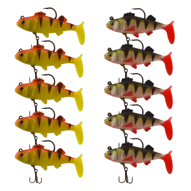 

T Tail Lead Jig Fish 6.5cm 10g Long Cast Weedless Artificial Soft Lure Bait For Saltwater Freshwater Bass Fishing