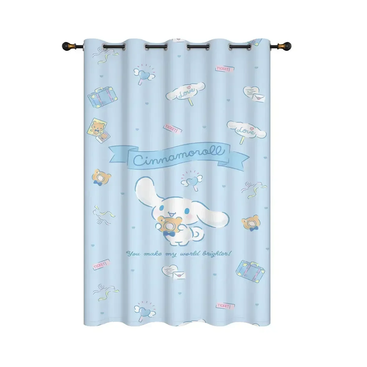 Sanrio Series 1pcs Pack 1.5M/WidthX2M/Length Laurel Dog Cute Curtain for Children's Room, Girls' Bedroom Short Curtain