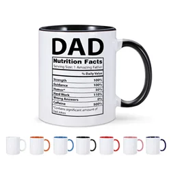 Dad Nutrition Facts Mug Customized Worlds Best Dad Cup Birthday Gifts from Daughter Son Coffee Mugs Definition Cups for Daddy