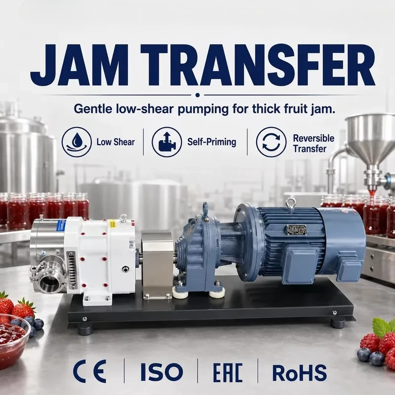 Stainless steel sanitary rotary cam pump, explosion-proof positive displacement pump, for food and beverage sauces honey