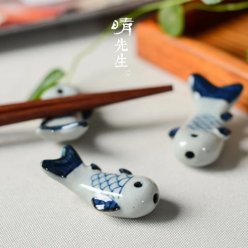 

Kung Fu Tea Set Gracked Glaze Supportable Underglaze Blue and White Flower Tea Ornaments Creative Tea Tray Multifunctional Tea P