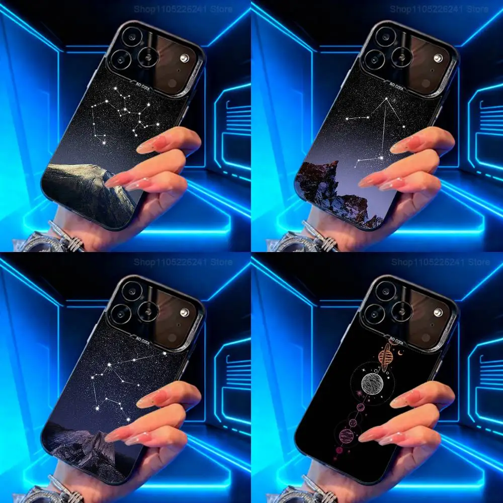 

Constellations Art For iPhone 15,14,13,11,SE,XS,MAX,12,16,17,Mini,Pro,Black Matte Silicone Cover Case