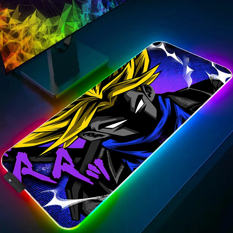 

RGB Mouse Pad dragon Ball Anime Gaming Accessories LED Keyboard Desk Mat Gamer Carpet Mousepad Backlight cartoon Mouse Mats
