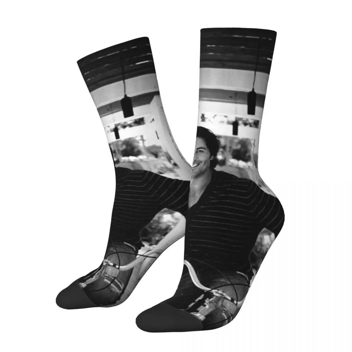 Harajuku Chayanne Singer Soccer Socks Polyester Middle Tube Socks for Women Men Breathable