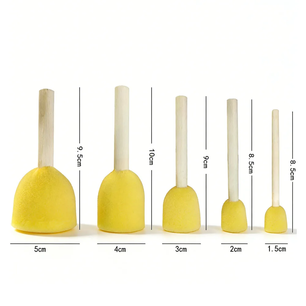 11Pcs Kids Sponge Painting Brushes Set, Early Learning DIY Art Craft Tools with Round Stamping Brushes, Palette Masking Tape