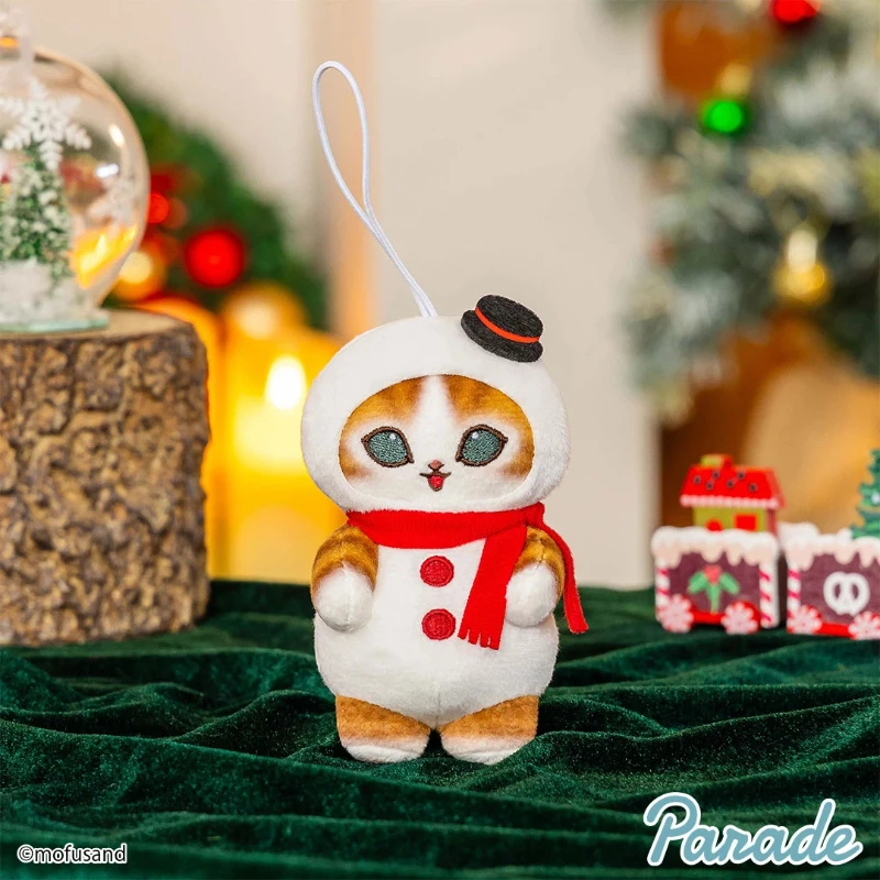 Mofusand – poupée en peluche série animaux à longue queue de noël, chat requin Kawaii, poupée douce, jouet en peluche d'anniversaire, cadeau de noël pour enfants