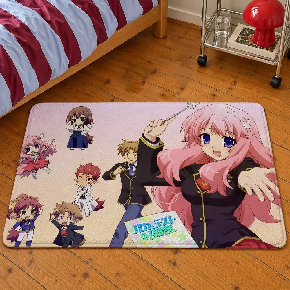 Anime Baka & Test Akihisa Mizuki Minami Floor Mat Soft Flannel Entrance Doormat Non-Slip Washable Rug Bedroom Kitchen Home Decor
