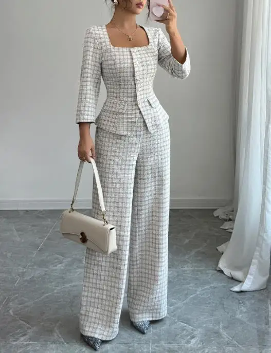 

2025 Autumn/Winter New Women's Fashion Elegant High end Long sleeved Shirt and Pants Two piece Set Women's Clothing