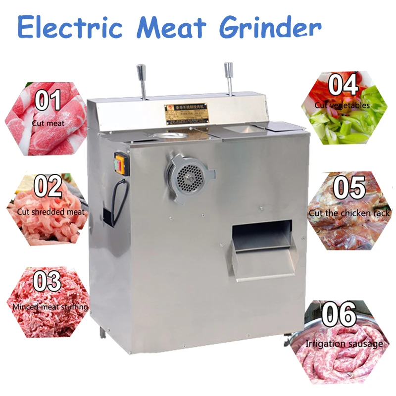 1500W Electric Meat Grinder Stainless Steel Multipurpose Kitchen Slicer Commercial Stuff Mincer QRLS-400