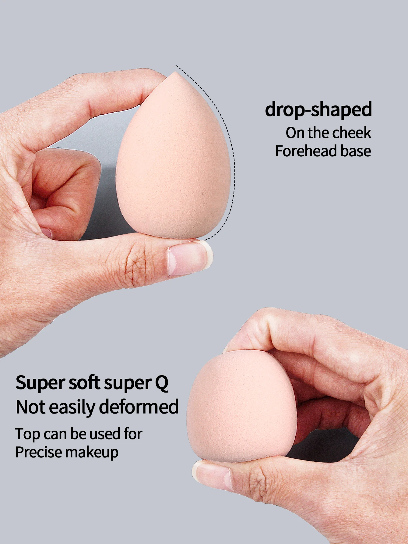 ฟองน้ําแต่งหน้าแบบเด้งกลับสูงไม่ติดกระป๋อง flocking พัฟแป้งสามเหลี่ยม ชุดฟองน้ําแต่งหน้าอเนกประสงค์