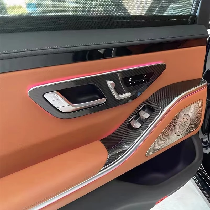 

For W223 Carbon Fiber Door Handle Button Panel S480 S400L S450L S Class Accessories Interior Wholesale
