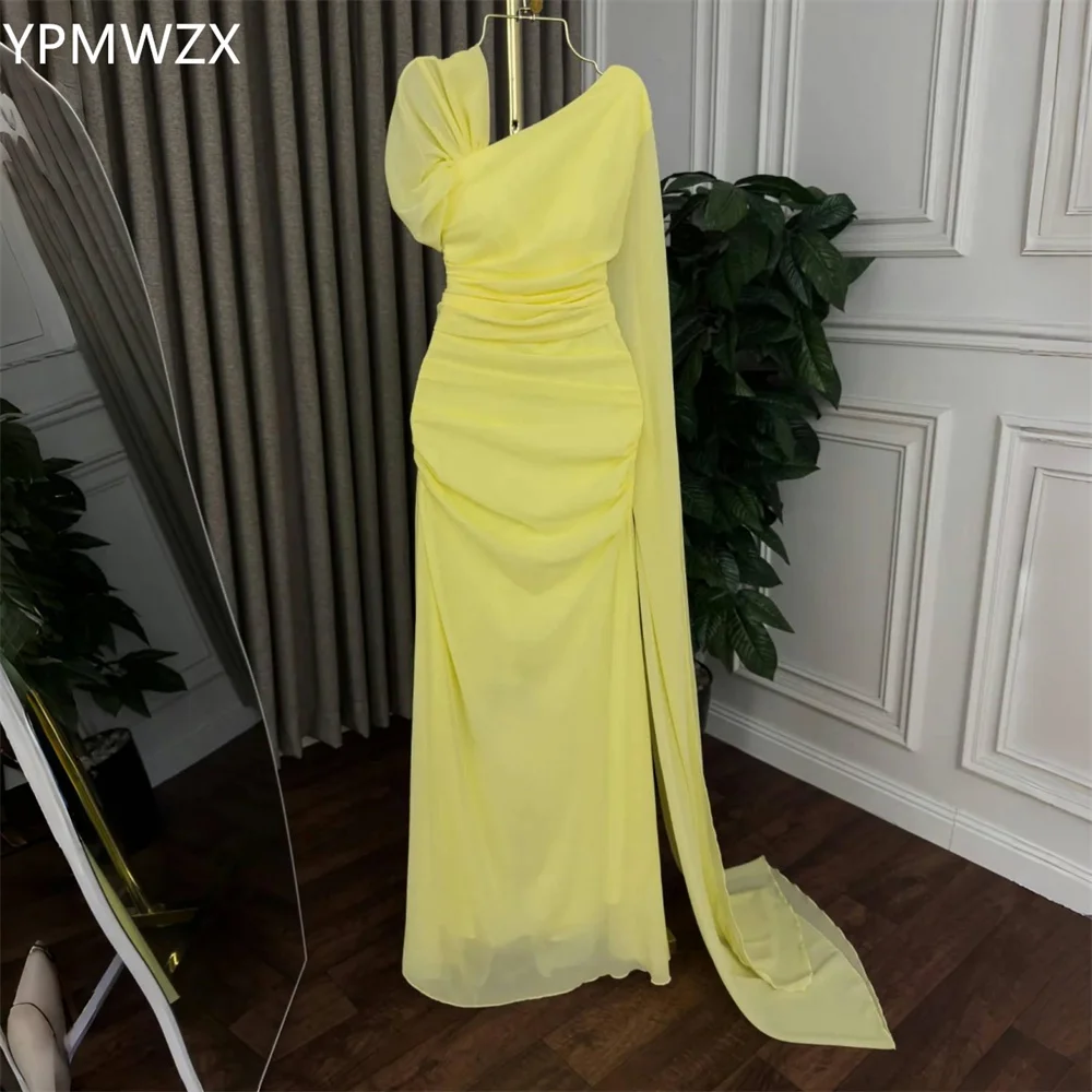 

Customized Formal Dress Women Party Occasion Prom Gown YPMWZX V-neck A-line Floor Length Skirts Layered Tulle Bespoke Occasion D