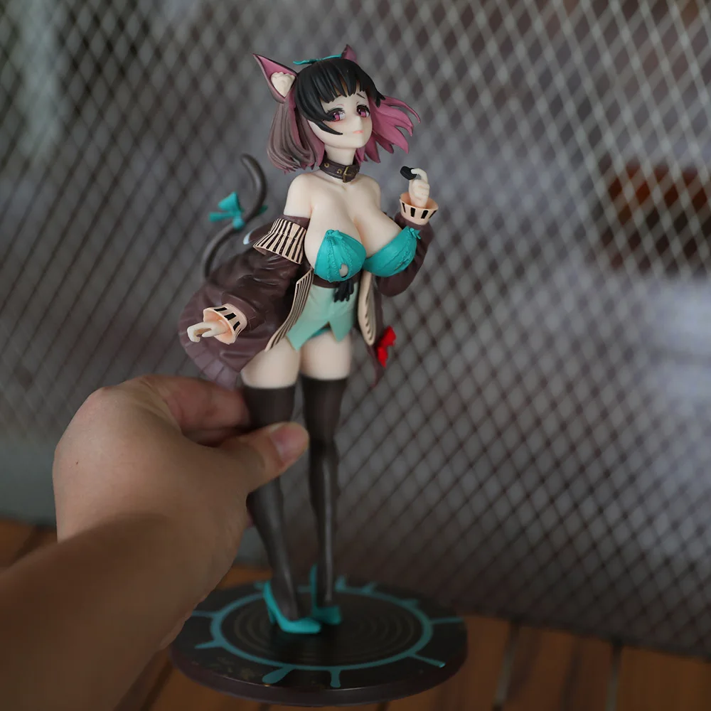 

Аниме-фигурка с кошачьими ушками, цвета мавли, 1/6 масштаб, ПВХ, коллекционная модель для взрослых, подарок, игрушка.