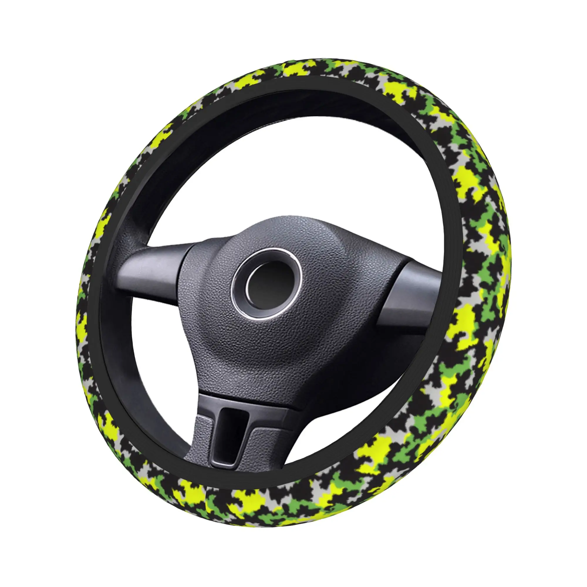 Camo Camouflage Car Steering Wheel Cover 37-38 Elastic  Steering Wheel Protective Cover Colorful Car Accessories