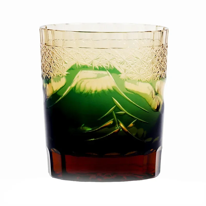 Japanese-style Edo cut whisky cup retro handmade wine glass household foreign wine cup crystal glass gift box packaging