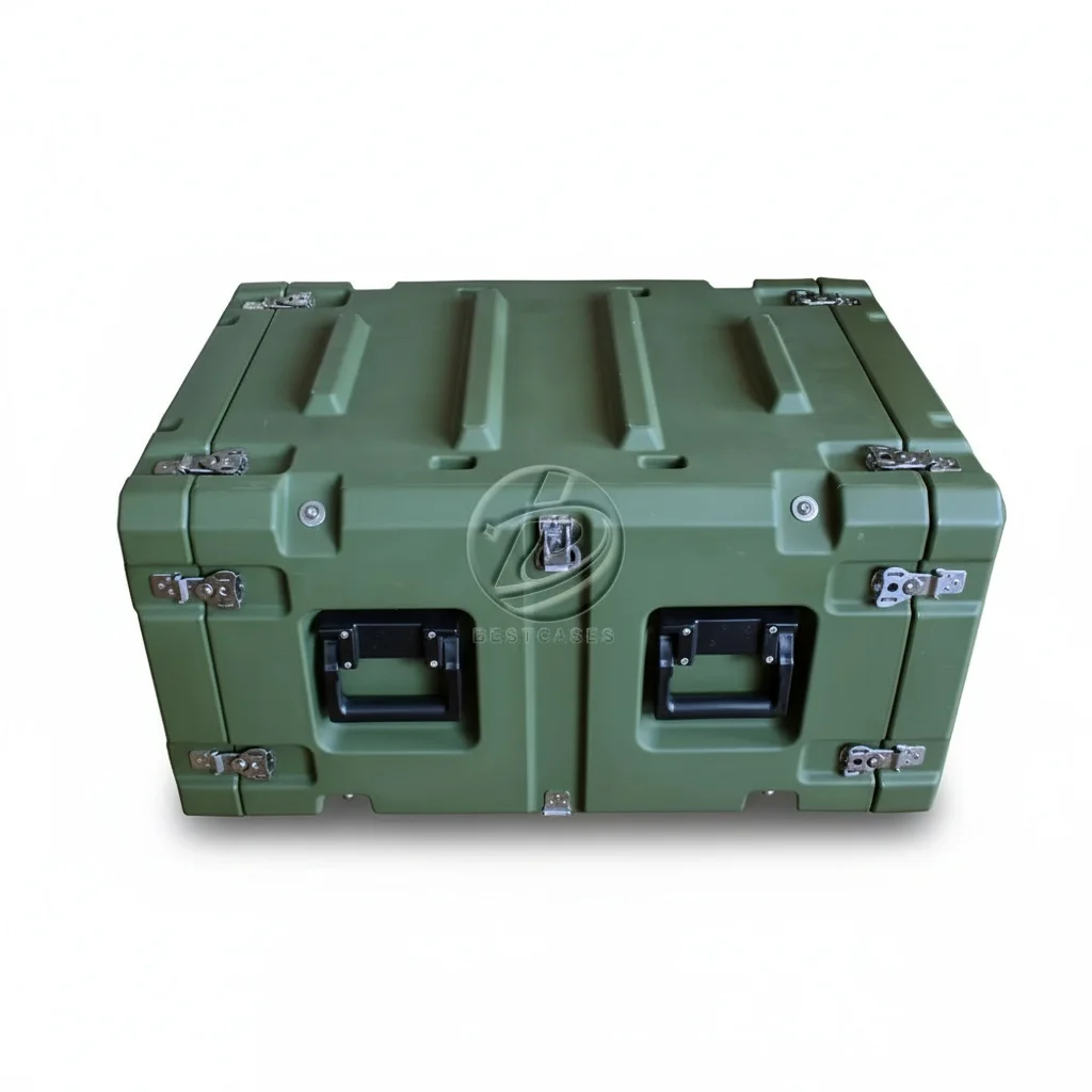6U Rackmount Case, LLDPE Plastic Rotationally Molded Case, 34x23.2x17 Inch, Heavy Duty IP65 Waterproof Shockproof Transit Case