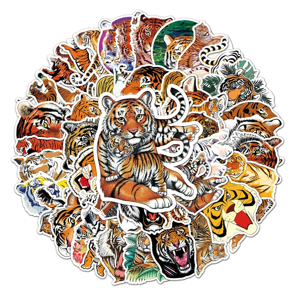 10/30/50 Pcs Tiger Creative Fashion DIY Stickers Kid Graffiti Suitcase Phone Luggage Car Laptop Guitar Toys Waterproof Stickers