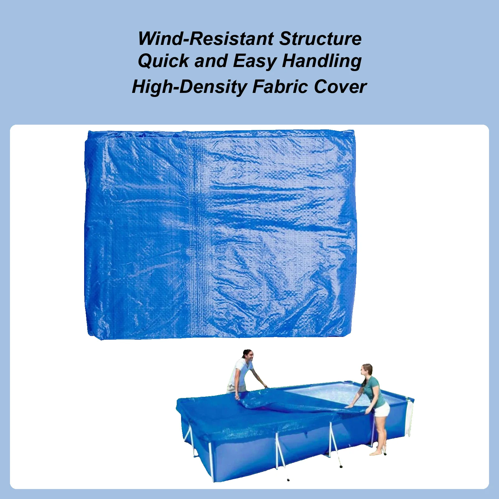 

Swimming Pool Cover Swimming Pool Leaf Dust Cover Dustproof Rectangular Hot Tub Protector for Garden Yard 66*62 inches