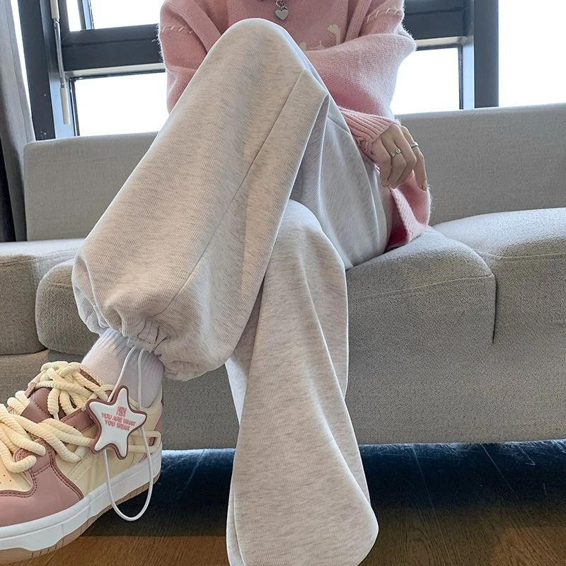 American Streetwear Baggy Sweatpants Wide Leg Loose Drawstring Cuffed Casual Fall Oversized Joggers