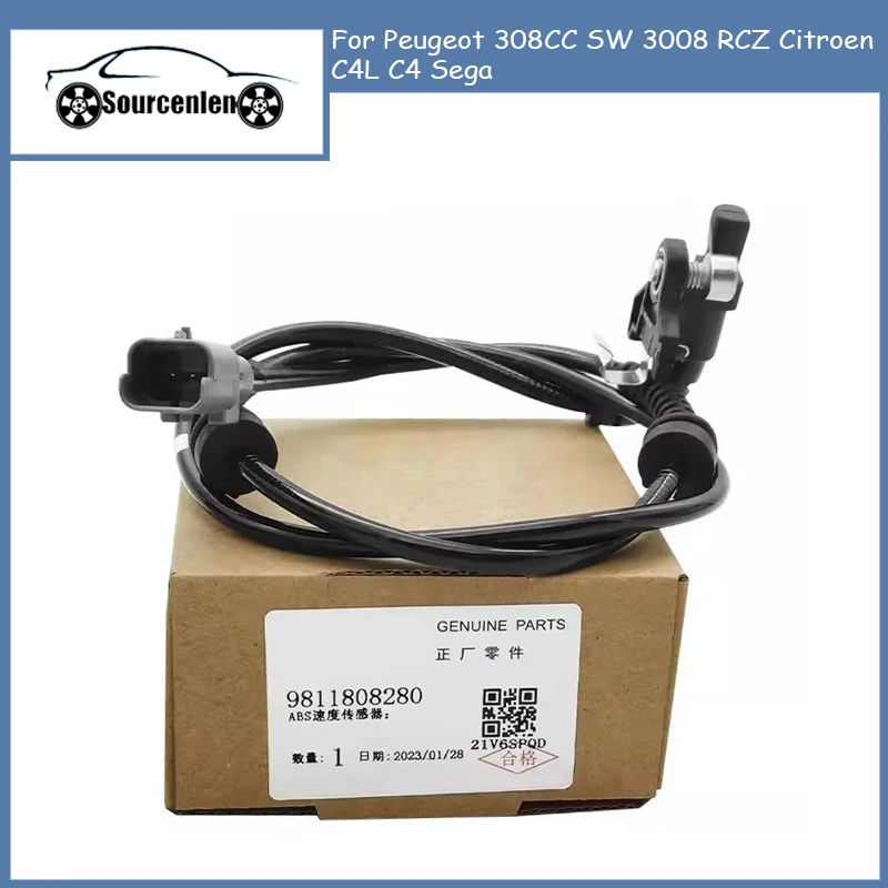 New Genuine Speed Sensing Line For Peugeot 308CC SW 3008 RCZ Citroen C4L C4 Sega ABS Wheel Speed Sensor9811802580 9811808280