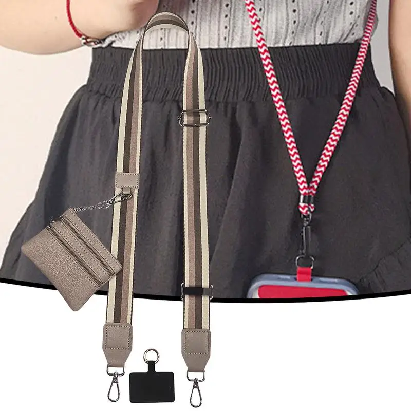 Phone Lanyard Sling With Purse Adjustable Chain Strap Adjustable Shoulder Neck Strap Cell Phone Lanyard For Camping Offices