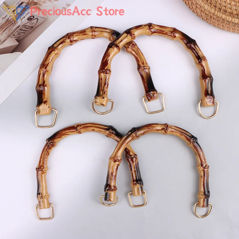 1PC Gift Box Handle Bamboo Purse Handles Handbag Band Handle Shoulder Bag Strap DIY With Buckle Bag Accessories