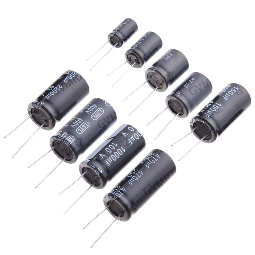 150UF 1000UF Electrolytic Capacitor Set 63V 100V 200V 250V 400V 450V for DIY Circuit Repair 10UF 20UF 100UF 220UF 10UF 20UF view 5