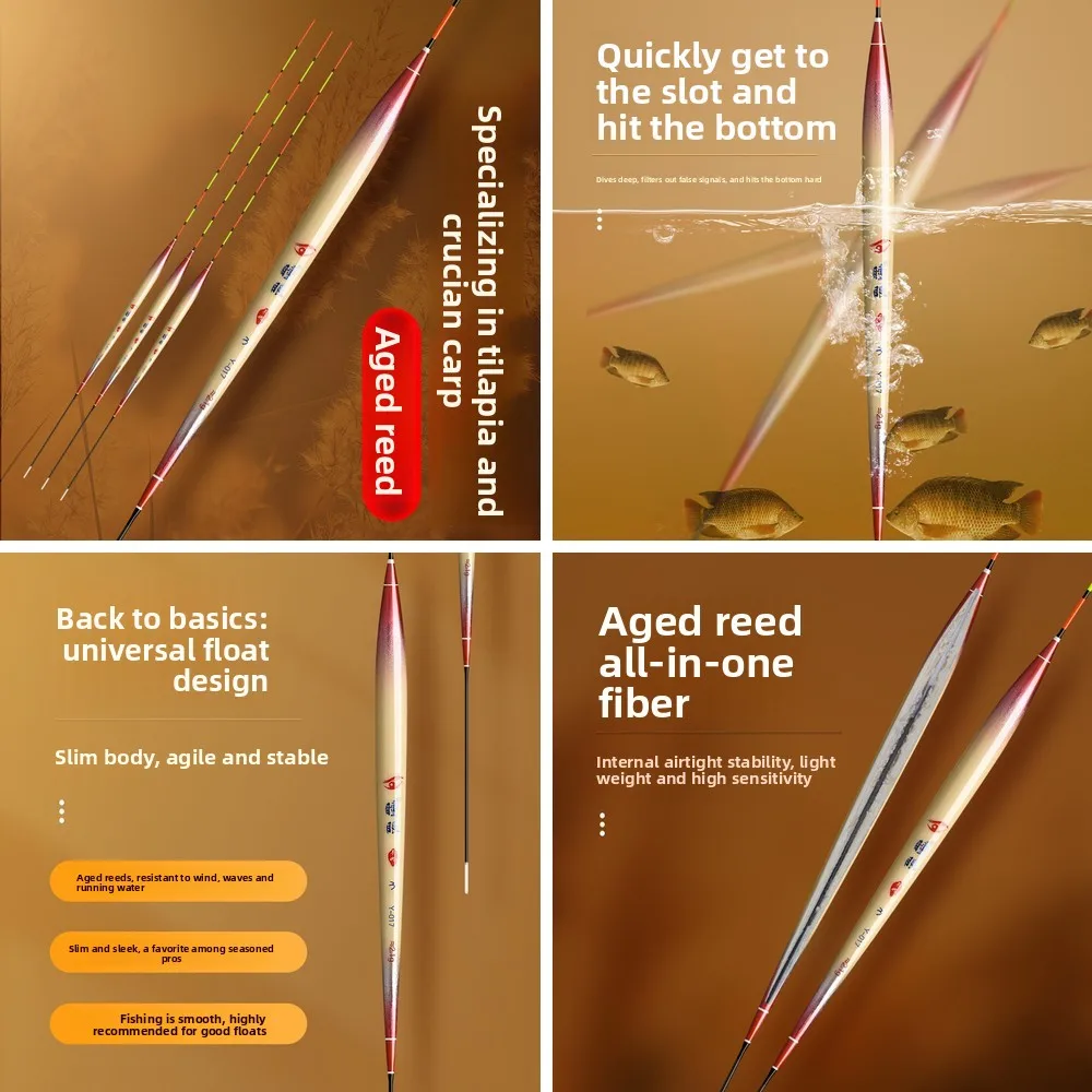 

Набор из 5 высокочувствительных поплавков для рыбалки на тилапию, карася и карпа - тонкий кончик для легкого укуса в глубоких водоемах