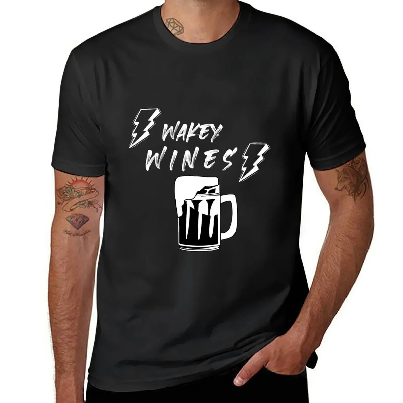 Wakey Wines for drink lover T-Shirt customs aesthetic clothes plus size tops T-shirt men