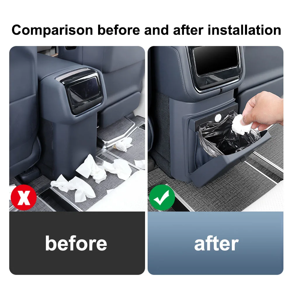 Refrigerator Anti Kick Trash Can With Light For ZEEKR 9X 2025 2026 Car Modification Accessories Magnetic Sealing With No Odor