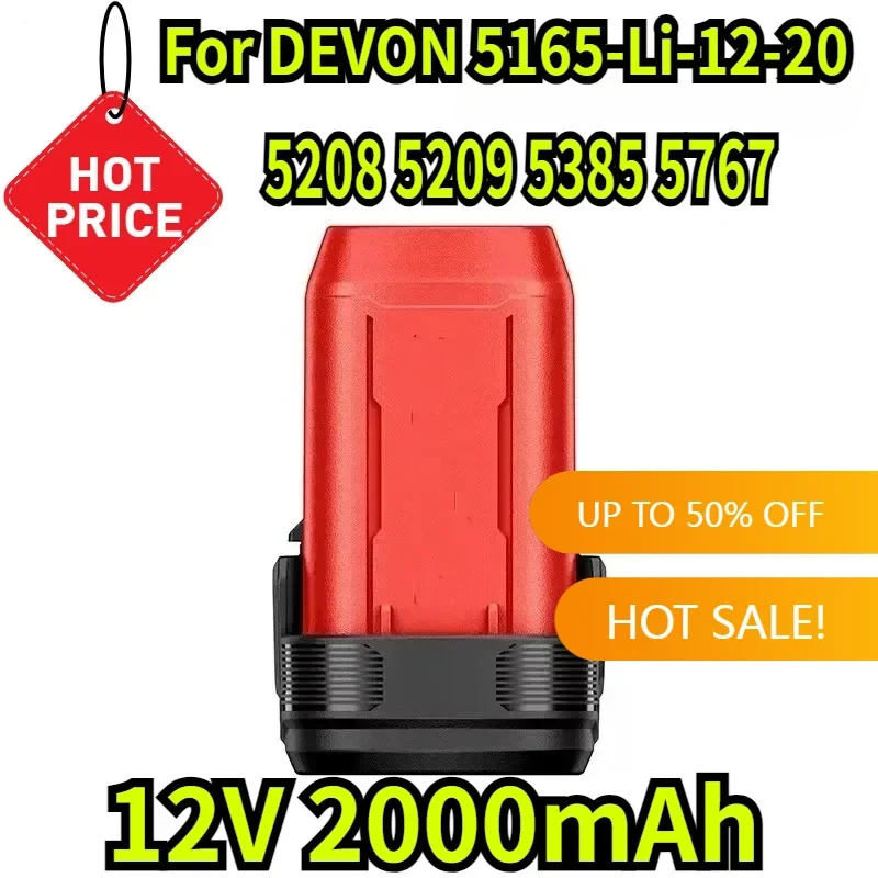 

2000mAh for DEVON 5165-Li-12-20 12V 4560 5165 5206 5207 5208 5209 5385 5767 DD121 Electric Tool Battery Charger