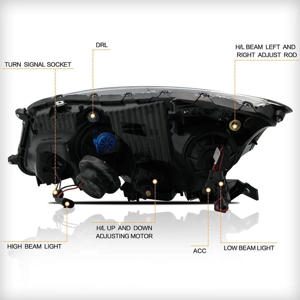 Demon Eyes Headlamp Assembly for Honda Accord 2008-2012 Headlight LED DRL with Moving Turn Signal Dual Beam Lens Car Accessories