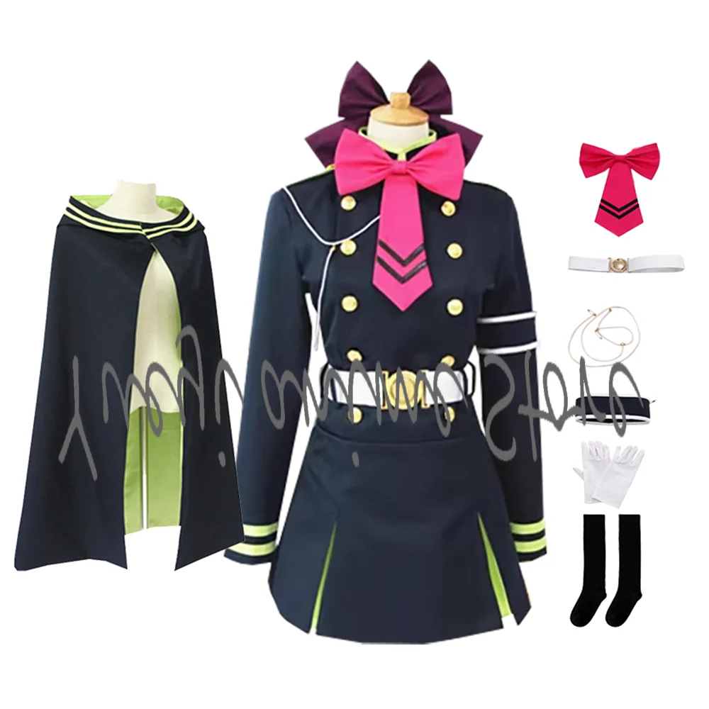 

customized--Women's Cos Shinoa Hiiragi Cosplay Costume Carnaval Halloween Christmas Costume with cloak