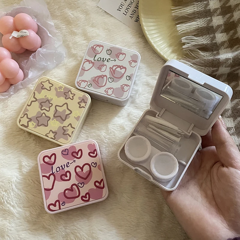 Contact Lens Case For Girls Portable Mini Contact Lens Box Contact Lens Container Soak Storage Kit