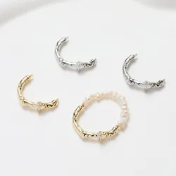 4PCS 14k Gold Plated Ring Parts for Jewelry Findings Components DIY Hand Made Ring Brass Accessories 23*3mm