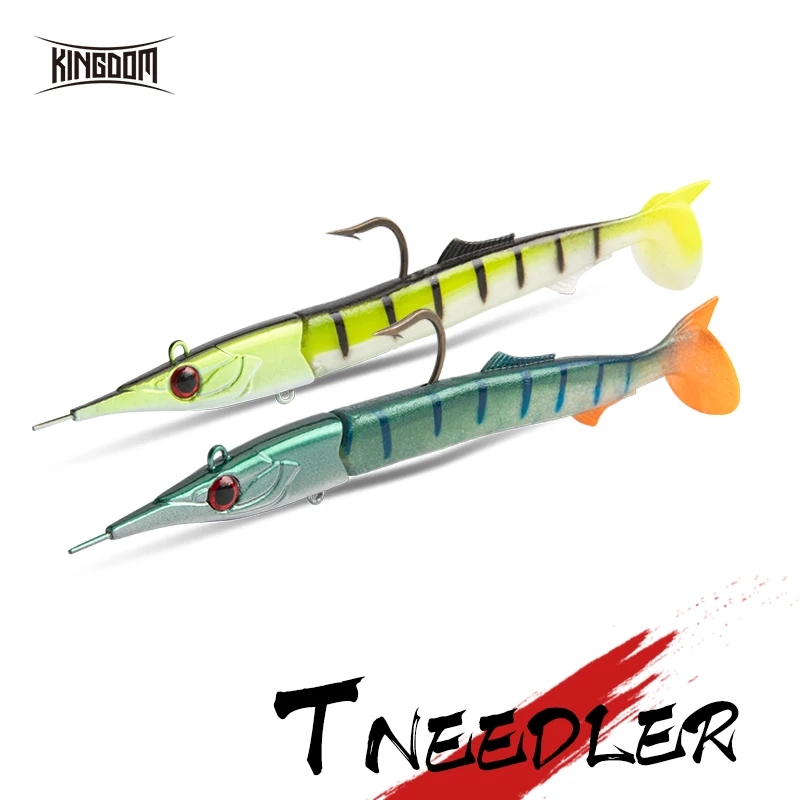 Kingdom T-NEEDLE Sinkende Angelköder, künstlicher Silikonköder, Wobbler, Jig, weiche Köder, T-Schwanz, Wobbler, Angelgeräte