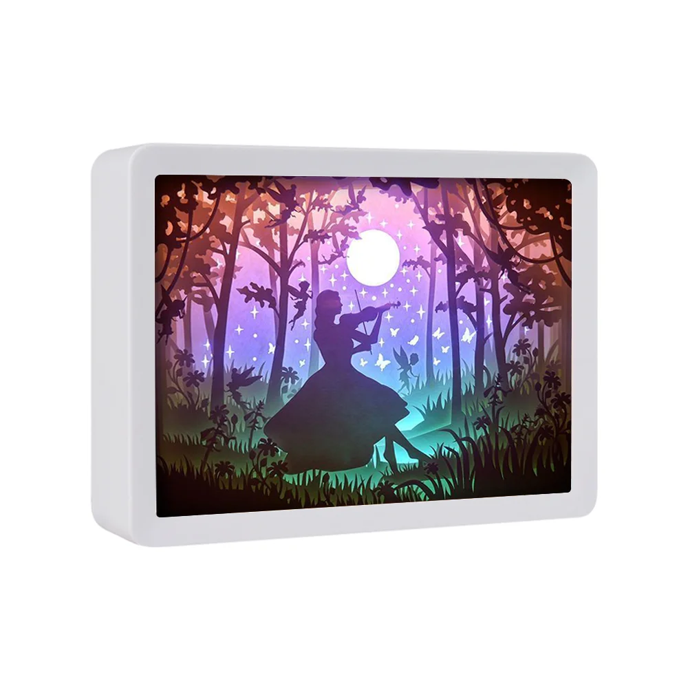 Anime Piano Girl Anime LED Light, Cut Paper Light, Caixa de Sombra, Photo Frame, Wall Art, Abajur, Decoração do quarto, Child Holiday Gift