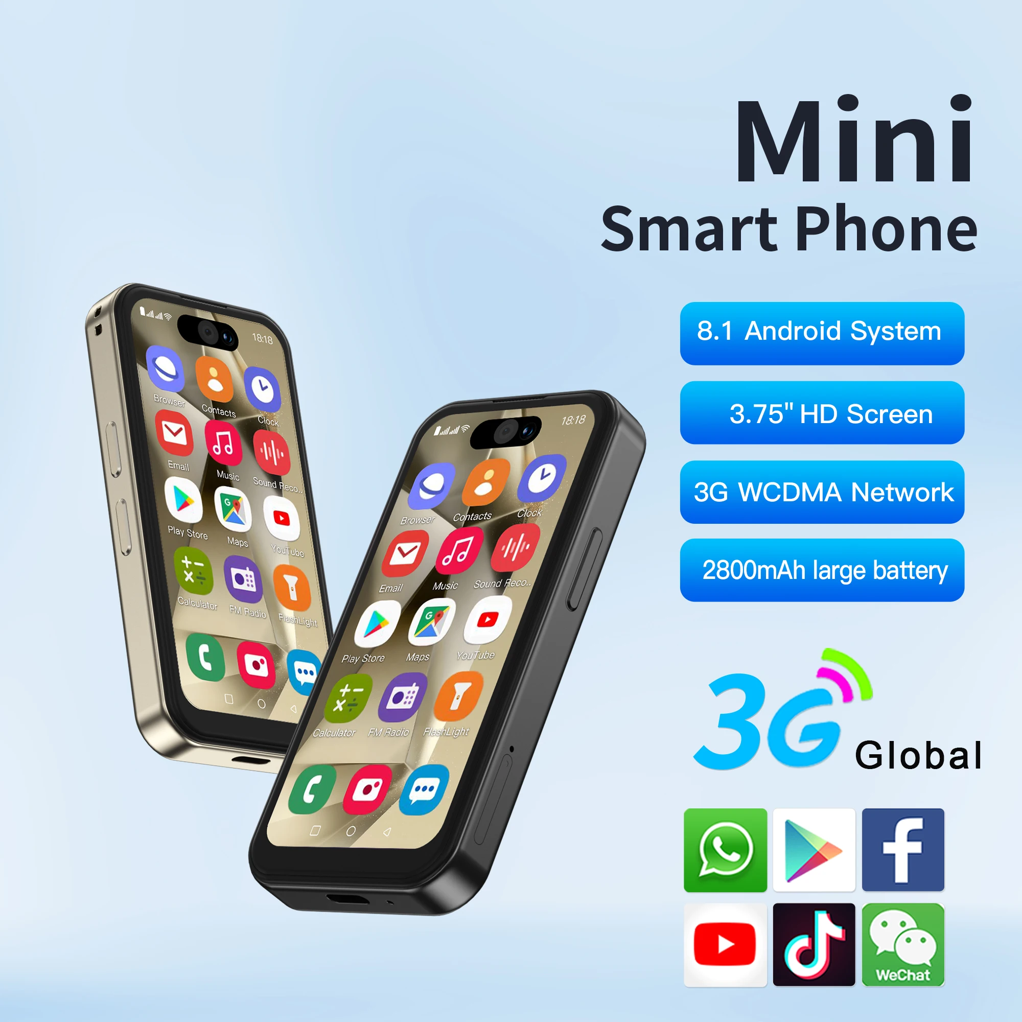 

SERVO S24 Ultra Android 8.1 Mini Smart Phone 3.75" Display 16GB ROM Play Store WiFi 3G Little Cellular Phones Dual SIM Standby