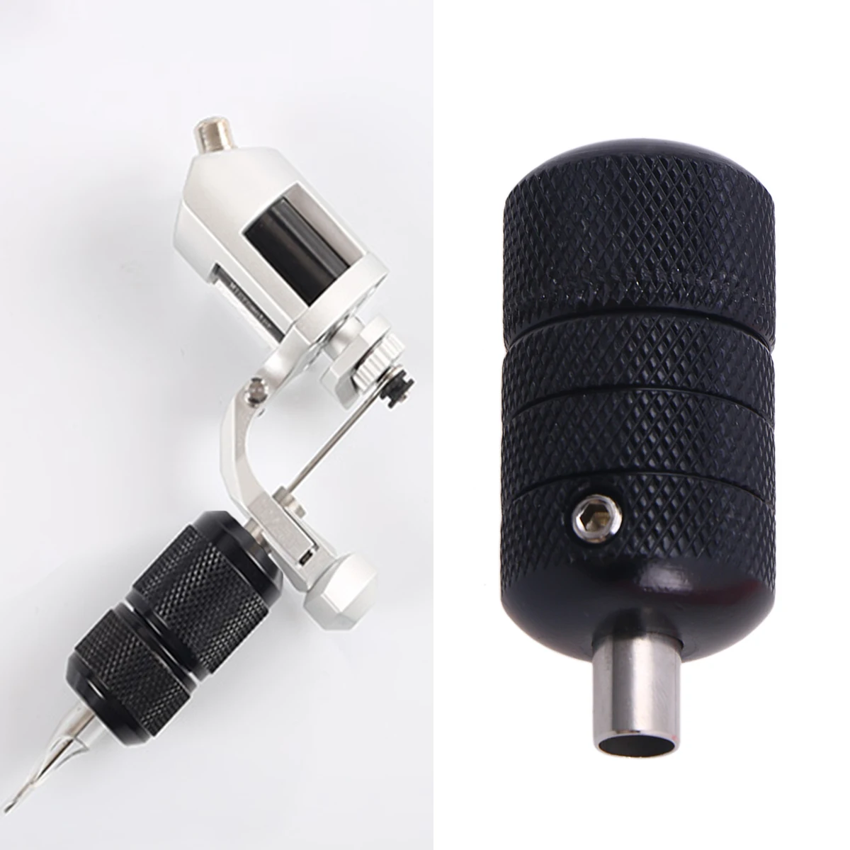 

Tattoo Machine Self-locking Handle Metal Grips Stainless Steel Ink Cartridge Black