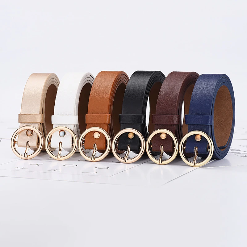 Korean Style All-match Leather Belt High Quality Vintage Light Luxury Simple Waistband Solid Color Belt Ladies Alloy Buckle Belt