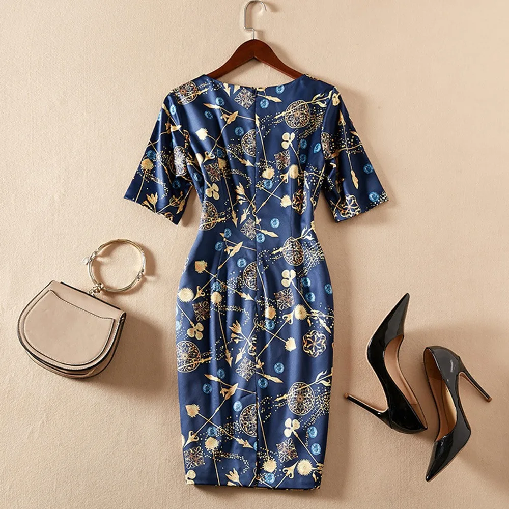 Ele ort Sve Falda midi Dr Slim Fit con estampado floral Primavera Verano Nuevo Sle Faionable Mujer Dr Poliéster Nylon...