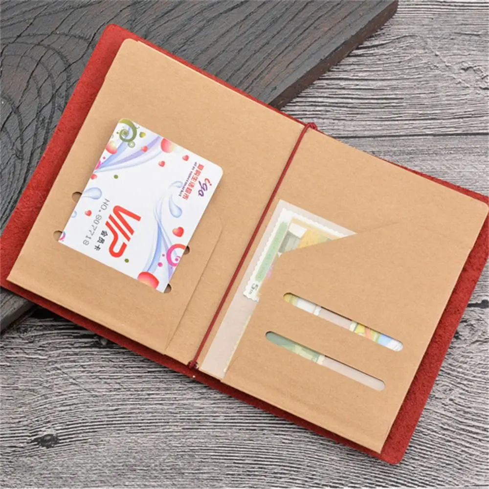 Travel Journal Notebook Refills Diary Kraft Paper Tickets Cards Holder File Holder Cards Storage Bag Card Holder Pocket