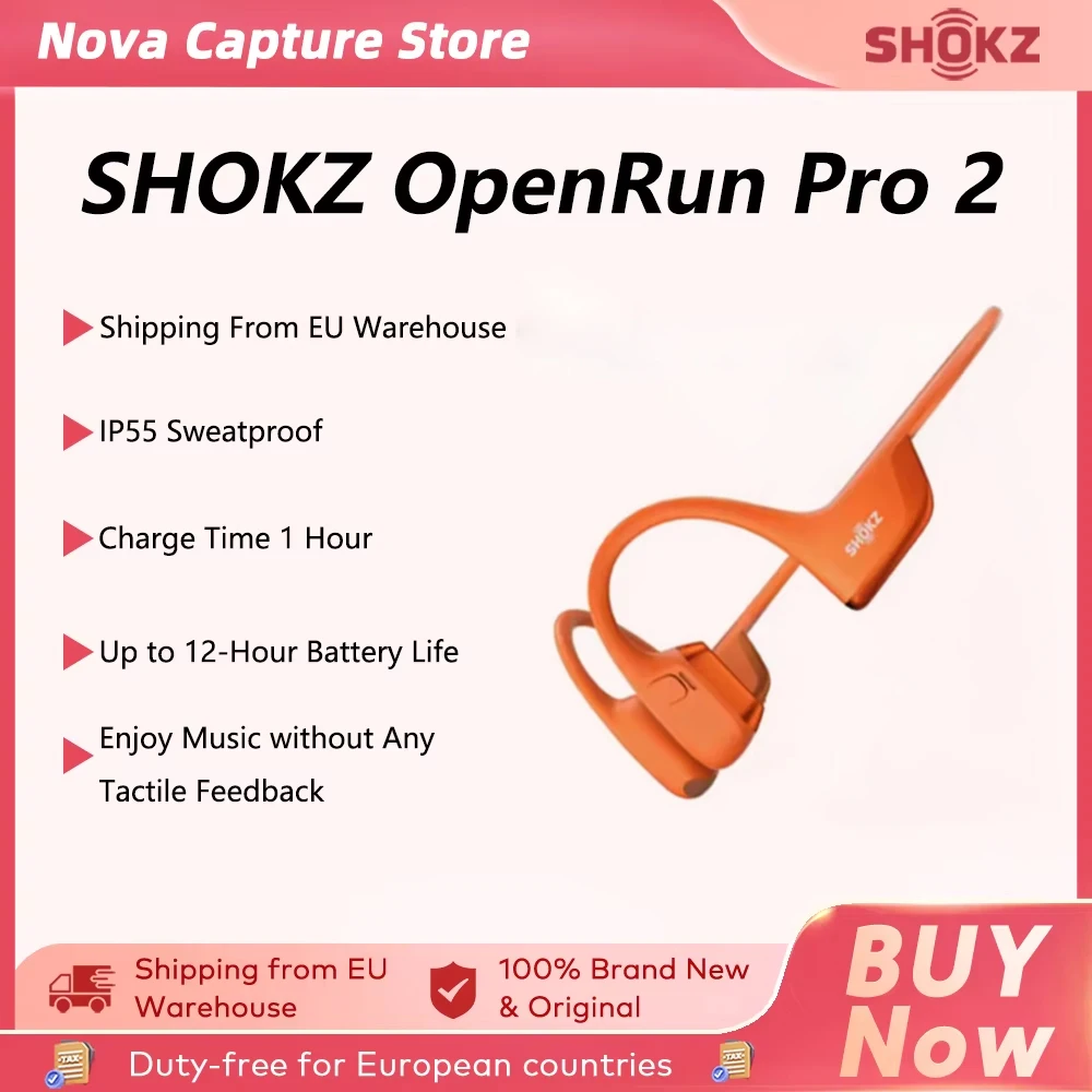 SHOKZ OpenRun Pro 2 S820/S821 Sport-Kopfhörer Open-Ear-Ohrhörer Bluetooth 5.3 Geräuschunterdrückung Mikrofon IP55 Wasserdicht