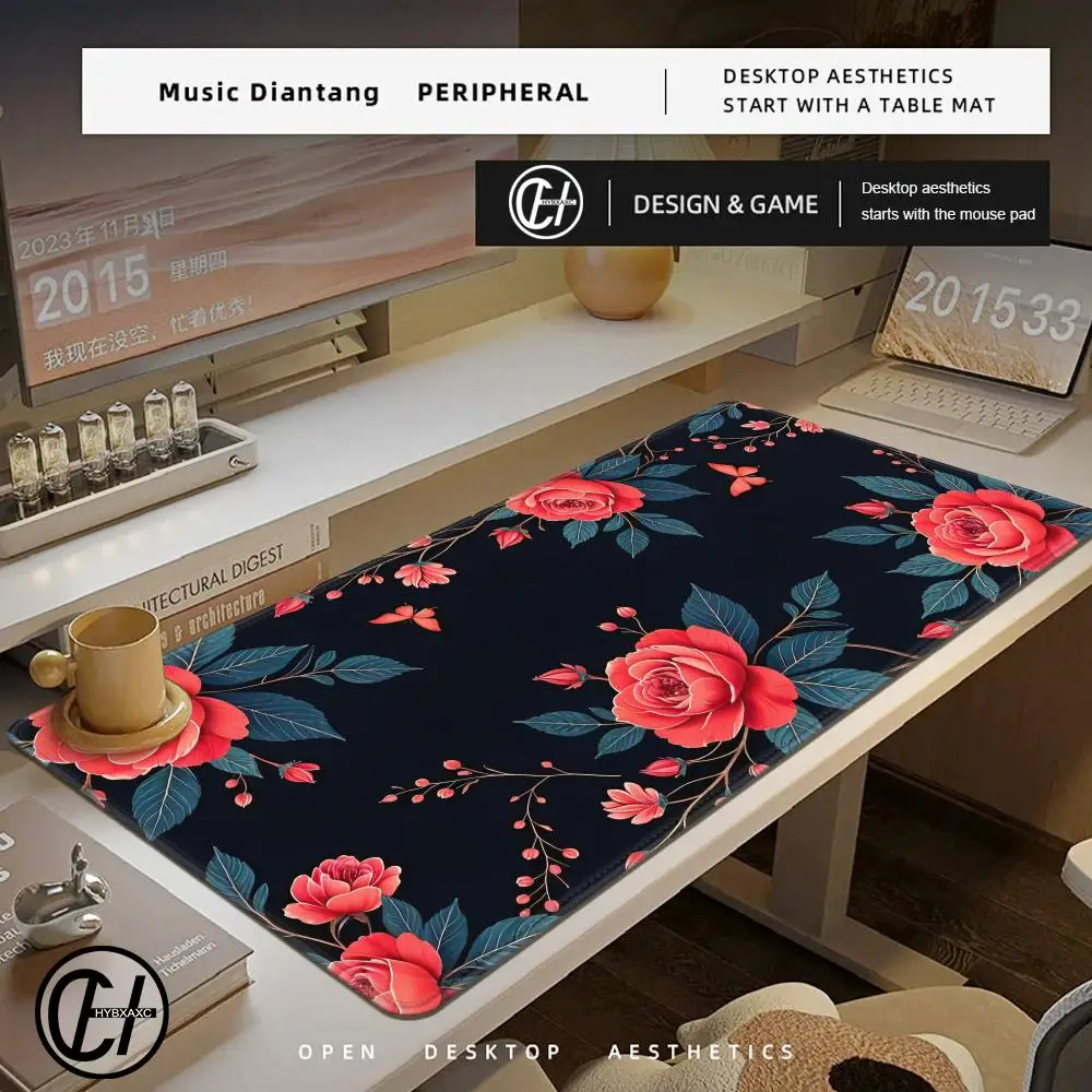 

Коврик для мыши Pink Flower Aesthetics Gamer XL, большой новый коврик для мыши на заказ, игровой коврик XXL, офисный мягкий коврик для компьютерной мыши, настольный коврик