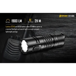 SPERAS EDC Flashlight EST Mini 1900 Lumens Tail Switch LED Flashlight USB C Rechargeable Little Pocket Penlight for Camping