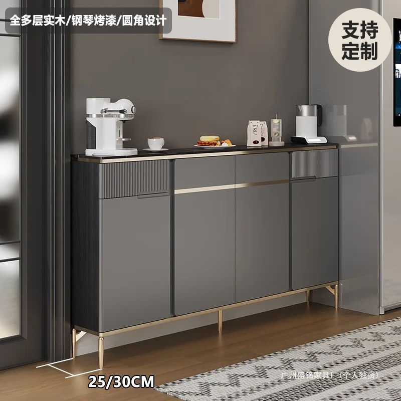 Modern simple and ultra-thin rock slab dining side cabinet Small apartment against the wall Household storage 25 Extremely narro
