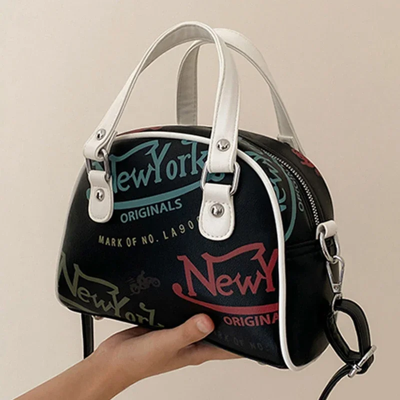 

Y2K Women's Bag Luxury Handbag Shopping Crossbody Graffiti Purses PU Leather Shoulder Bags for Women